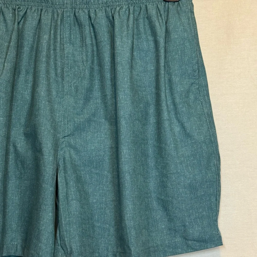 G-149 Men’s Bluewater Beach Green Elastic Waist Lined Summer Swim Shorts Size XL